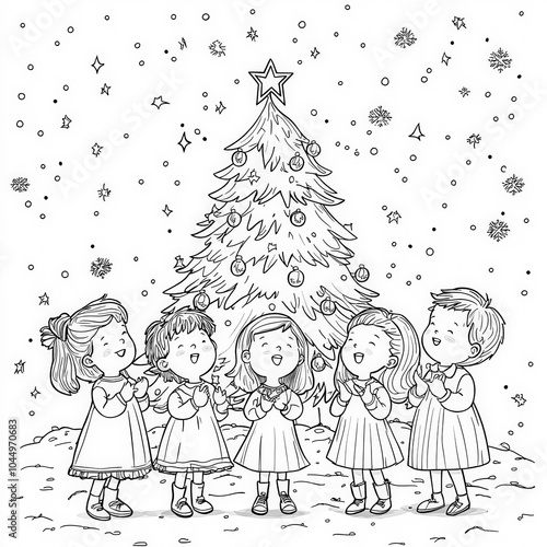 Children singing around a C...