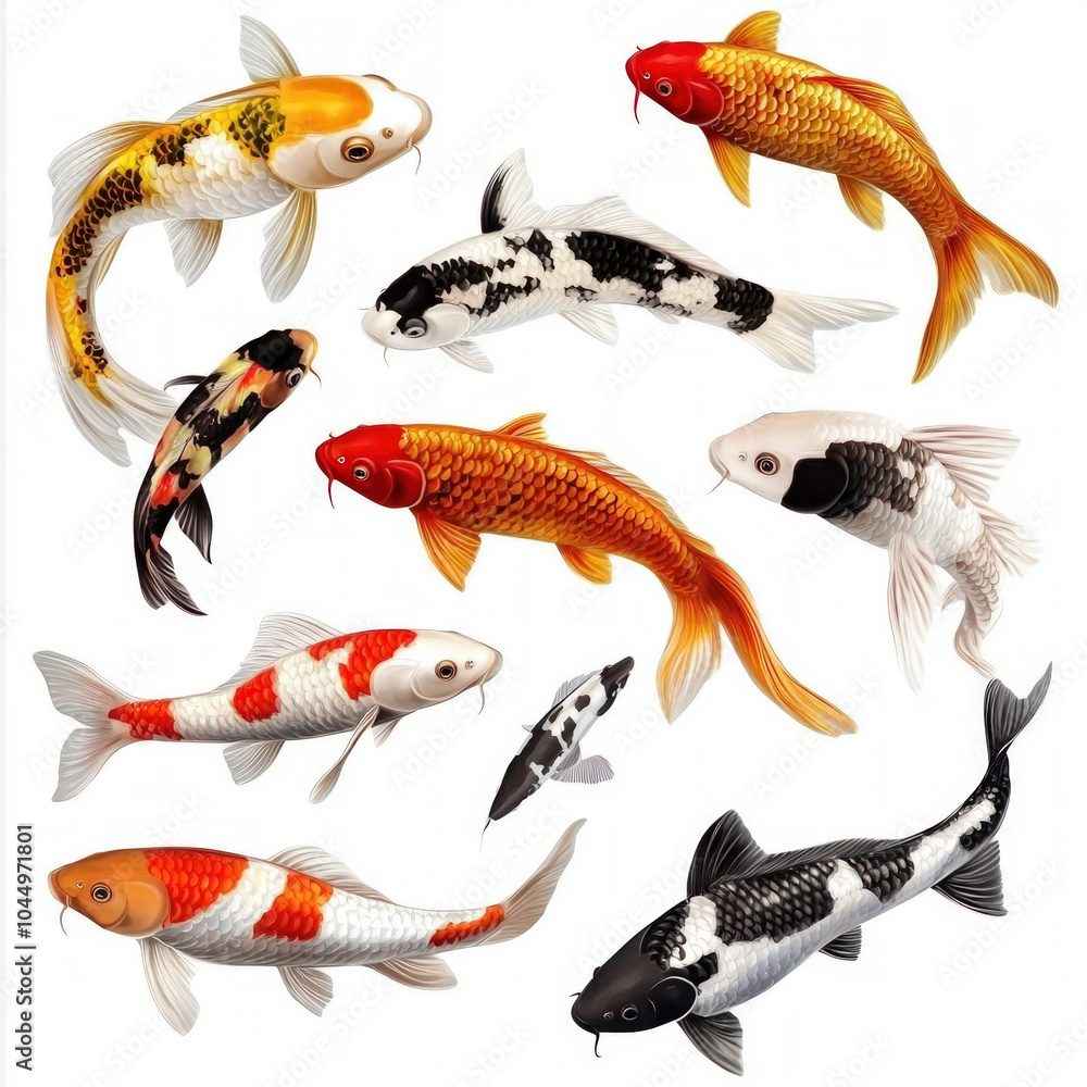 Koi Fish Isolated Koi Fish Isolated
