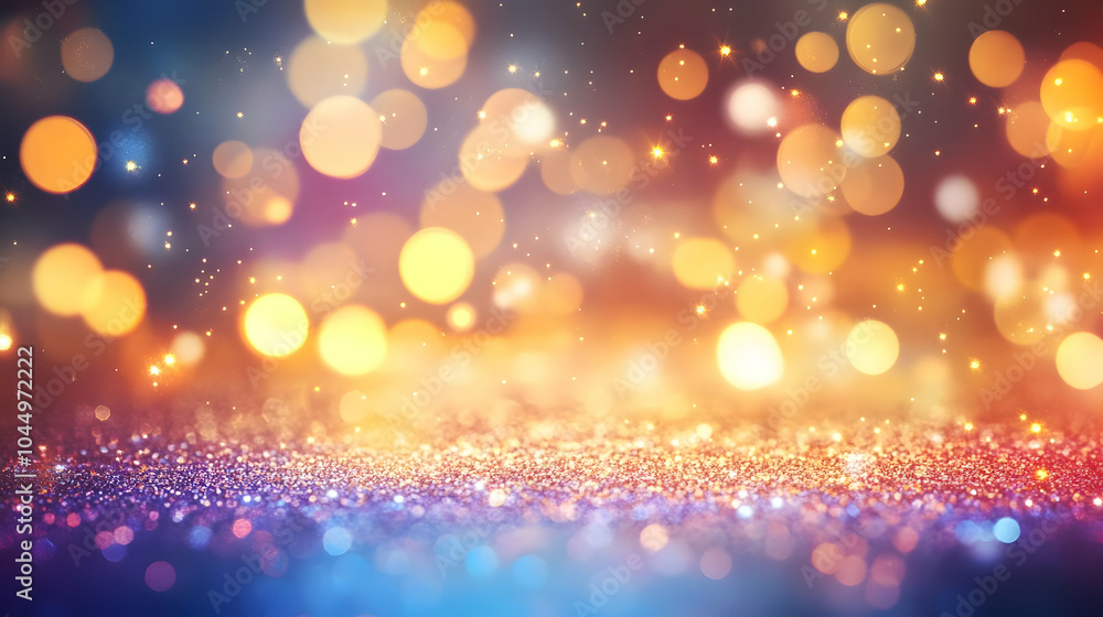 Abstract Background with Golden Lights and Glitter Abstract Background with Golden Lights and Glitter