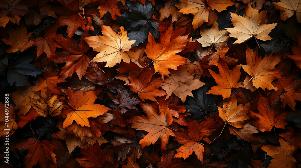 Autumn Leaf Background - Orange and Brown Maple Leaves Autumn Leaf Background - Orange and Brown Maple Leaves