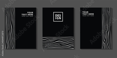 black and white background with wave line texture