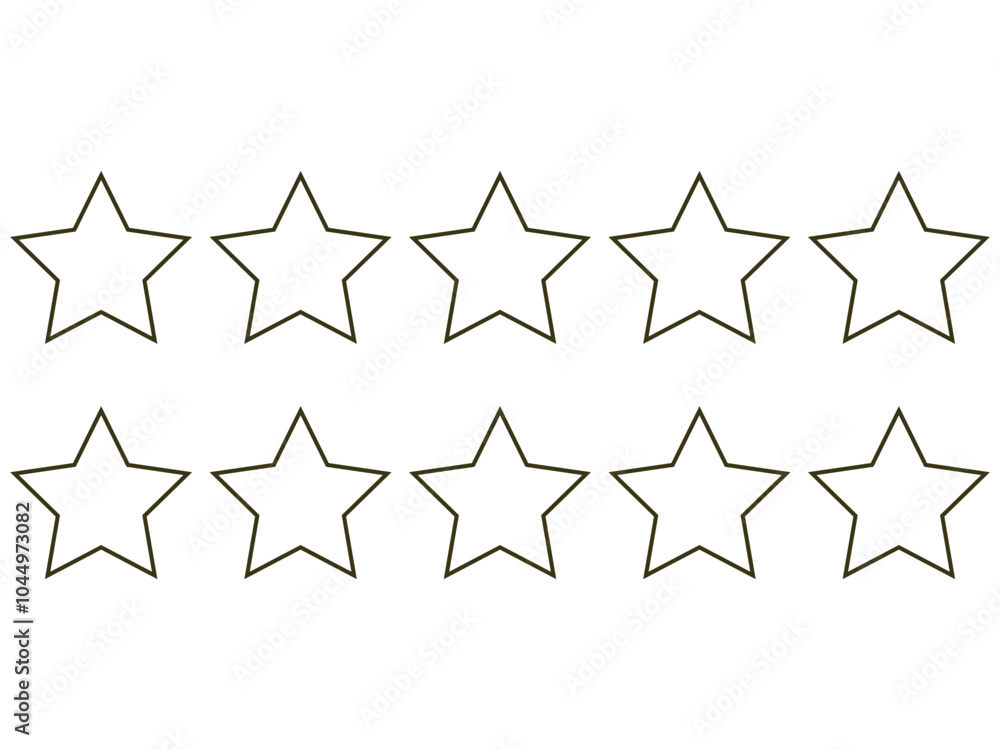 Five-star rating icon on a white background Five-star rating icon on a white background