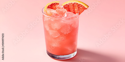 Refreshing Pink Grapefruit Iced Drink photo