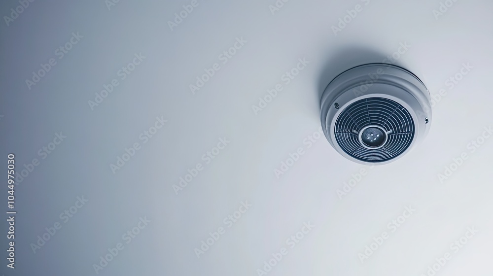 Ceiling Smoke Detector in Modern Interior Setting Ceiling Smoke Detector in Modern Interior Setting