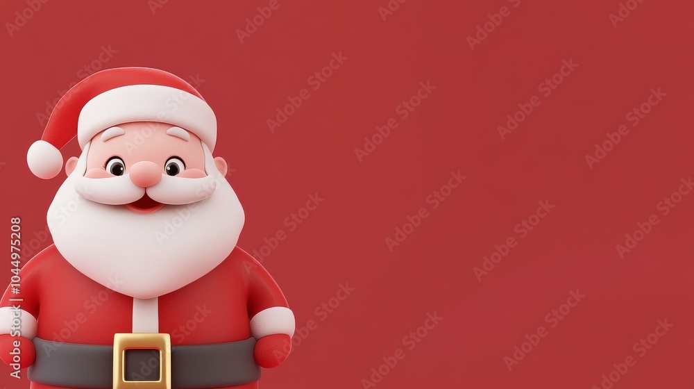 A red background with a cartoon character of Santa Claus A red background with a cartoon character of Santa Claus