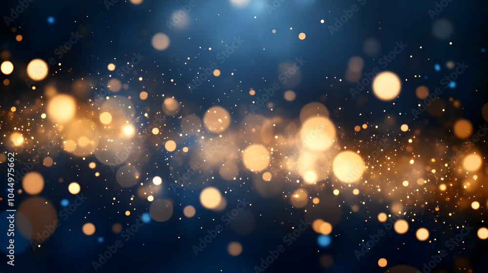 Abstract Background with Golden Lights and Blue Backdrop Abstract Background with Golden Lights and Blue Backdrop