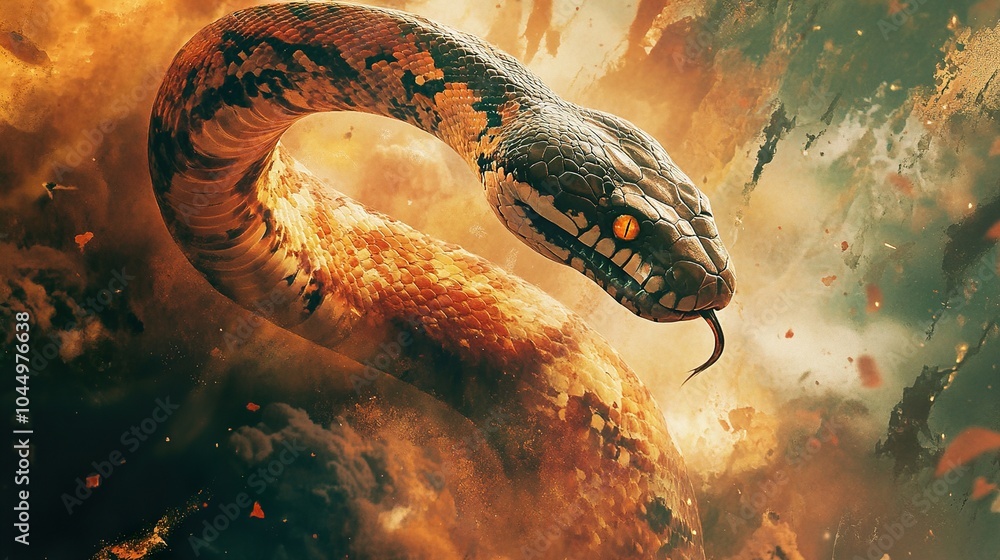 Serpent in the Inferno: A Digital Art Masterpiece Serpent in the Inferno: A Digital Art Masterpiece
