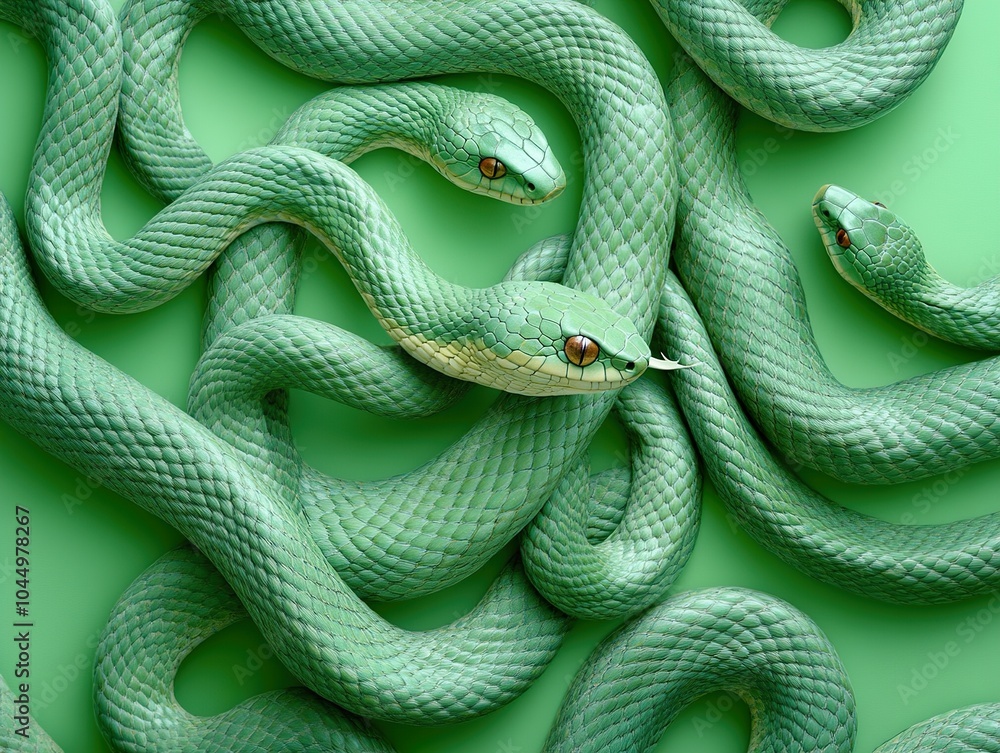 Green Snake Closeup: Scales and Texture Green Snake Closeup: Scales and Texture