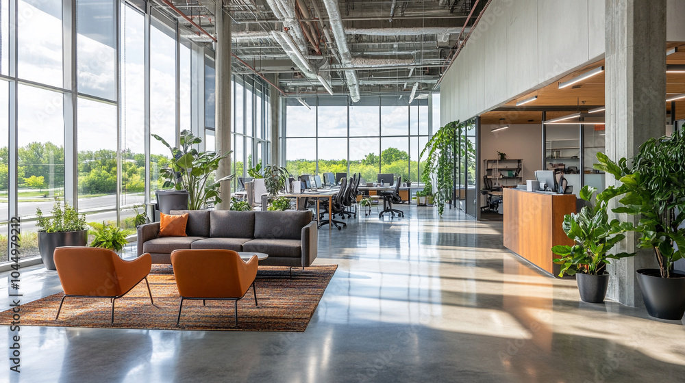 Open-Concept Office with Natural Light Modern Work Open-Concept Office with Natural Light Modern Work