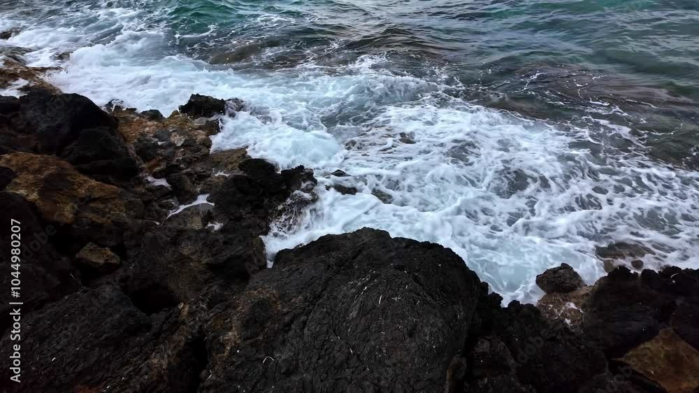 Sea crashing on the rocks in Crete, Greece Sea crashing on the rocks in Crete, Greece