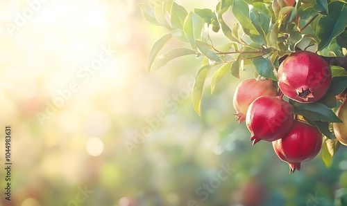 Pomegranate tree close-up, Generative AI