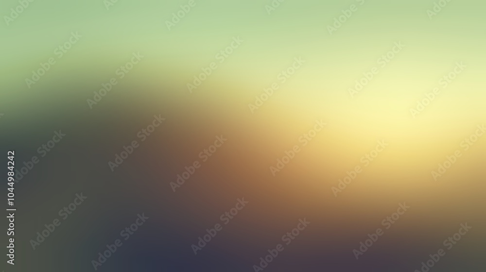 Naklejka premium Summer landscape wavy panorama defocused background. Muted natural colors. Outdoor empty banner retro style.