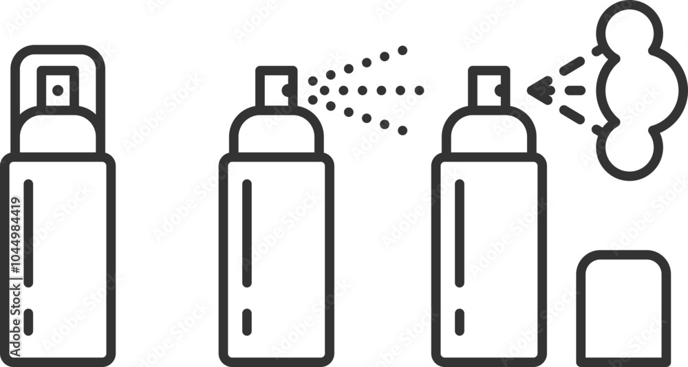 Hand drawn paint spray bottle icon. Airbrush line simple graffiti art aerosol balloon logo. Hand drawn paint spray bottle icon. Airbrush line simple graffiti art aerosol balloon logo.