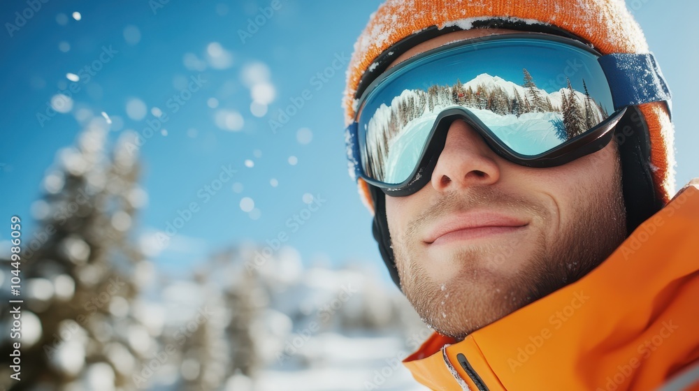A skier in vibrant gear enjoying the snowy mountain landscape, reflecting a sense of adventure and exhilaration in a picturesque winter wonderland. A skier in vibrant gear enjoying the snowy mountain landscape, reflecting a sense of adventure and exhilaration in a picturesque winter wonderland.