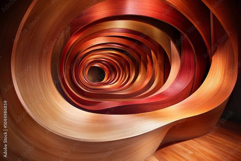 Abstract wooden structure with warm tones and a swirling pattern. Abstract wooden structure with warm tones and a swirling pattern.