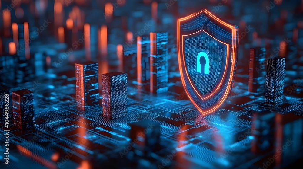 Fototapeta premium Cyber security and data protection, internet network security, protect business and financial transaction data from cyber attack, user private data security encryption