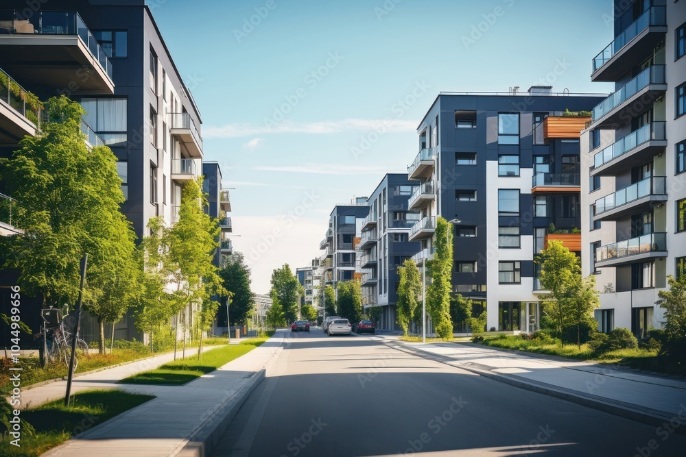 Modern apartment buildings city architecture residential area. Modern apartment buildings city architecture residential area.