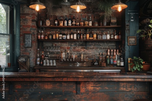 Stylish bar with a variety of alcohol bottles for every taste