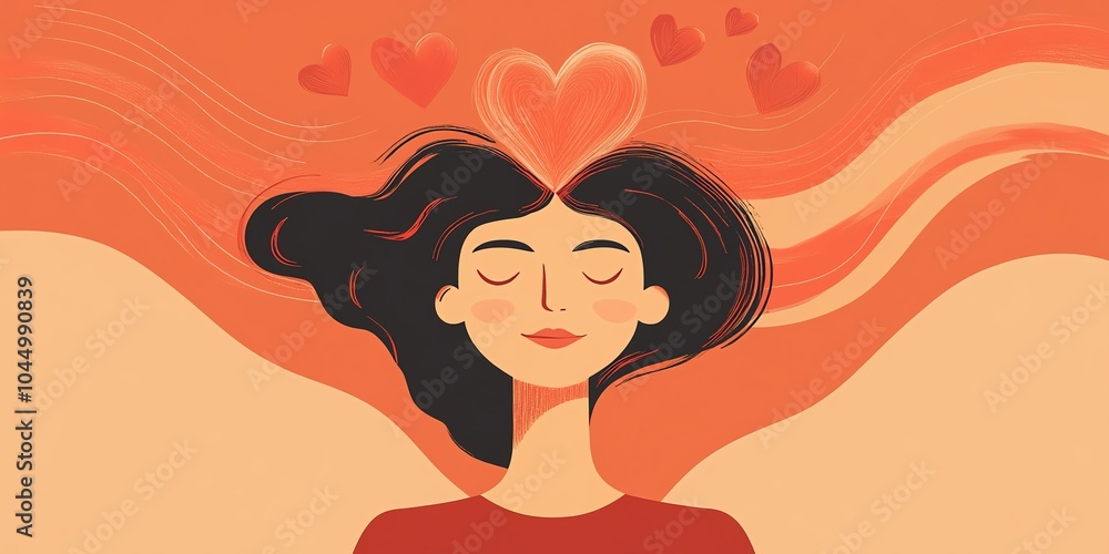 Hopeful business mind, safe zone, mini heart flow, flat illustration Hopeful business mind, safe zone, mini heart flow, flat illustration