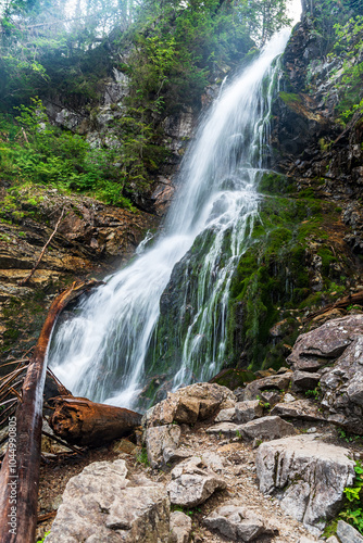 Fototapeta Naklejka Na Ścianę i Meble -  Rohacsky vodopad waterfall in Western Tatras mountains in Slovakia