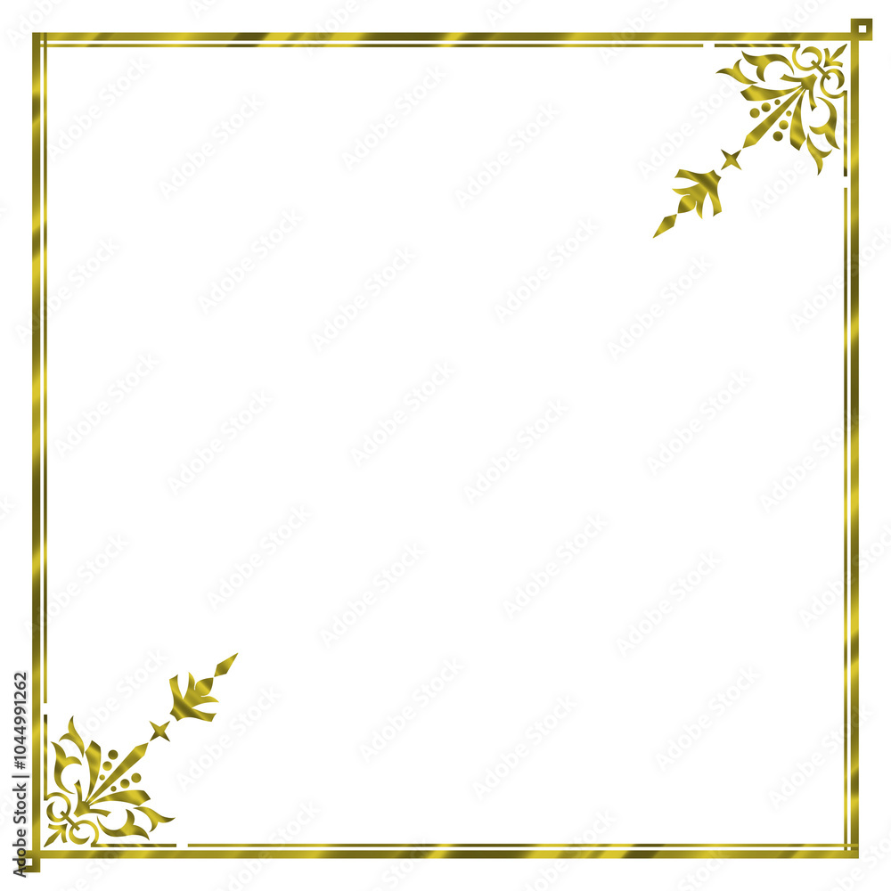 Corner border frame frame with gold flowers Corner border frame frame with gold flowers