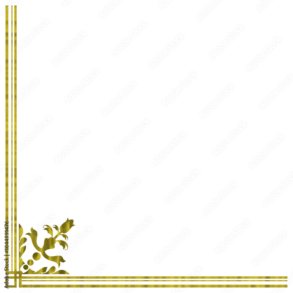 Fototapeta premium Gold Ornament Corner border frame illustration