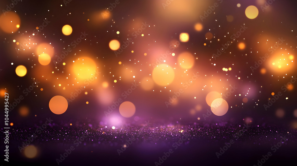 Abstract Background with Golden and Purple Bokeh Lights Abstract Background with Golden and Purple Bokeh Lights