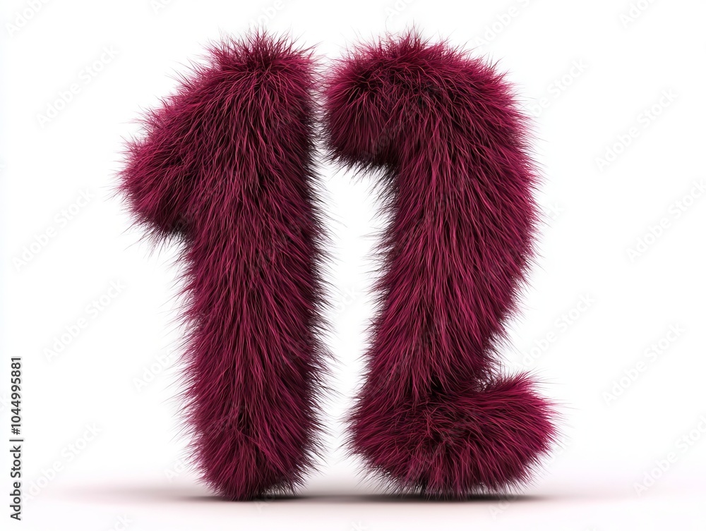 A red furry number 11 on a white background A red furry number 11 on a white background