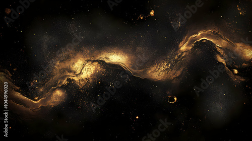 Golden Galaxy Abstract Background