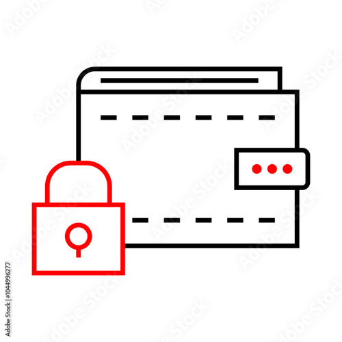 Credit Crunch Icon – Locked Wallet with Credit Cards Inside, Signifying Restricted Access to Credit