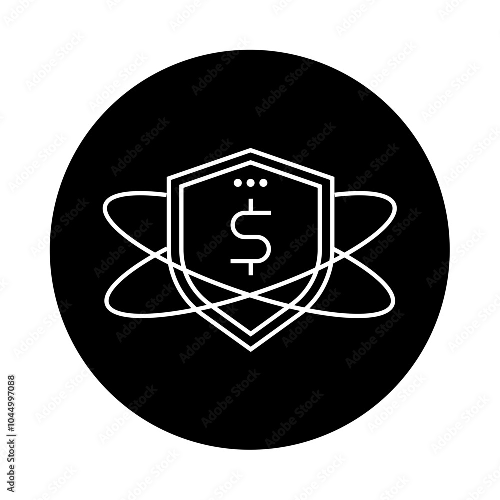 Risk Management Icon – Shield Protecting a Dollar Sign, Representing Safeguarding Finances Risk Management Icon – Shield Protecting a Dollar Sign, Representing Safeguarding Finances