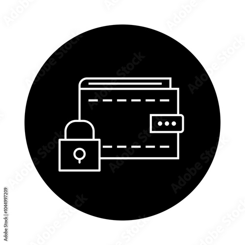 Credit Crunch Icon – Locked Wallet with Credit Cards Inside, Signifying Restricted Access to Credit