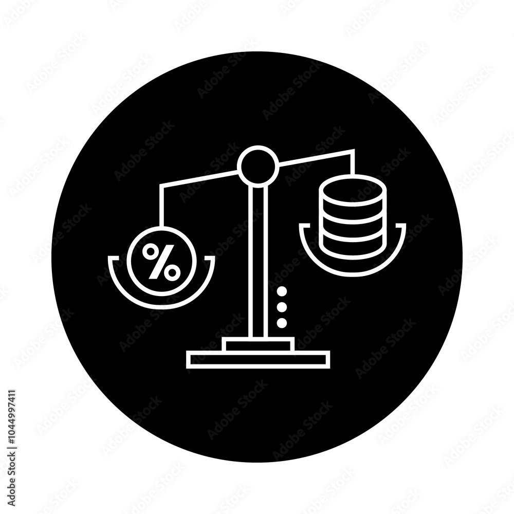 Fiscal Policy Icon – Government Building with Scales Balancing Coins and Taxes, Indicating Economic Measures Fiscal Policy Icon – Government Building with Scales Balancing Coins and Taxes, Indicating Economic Measures