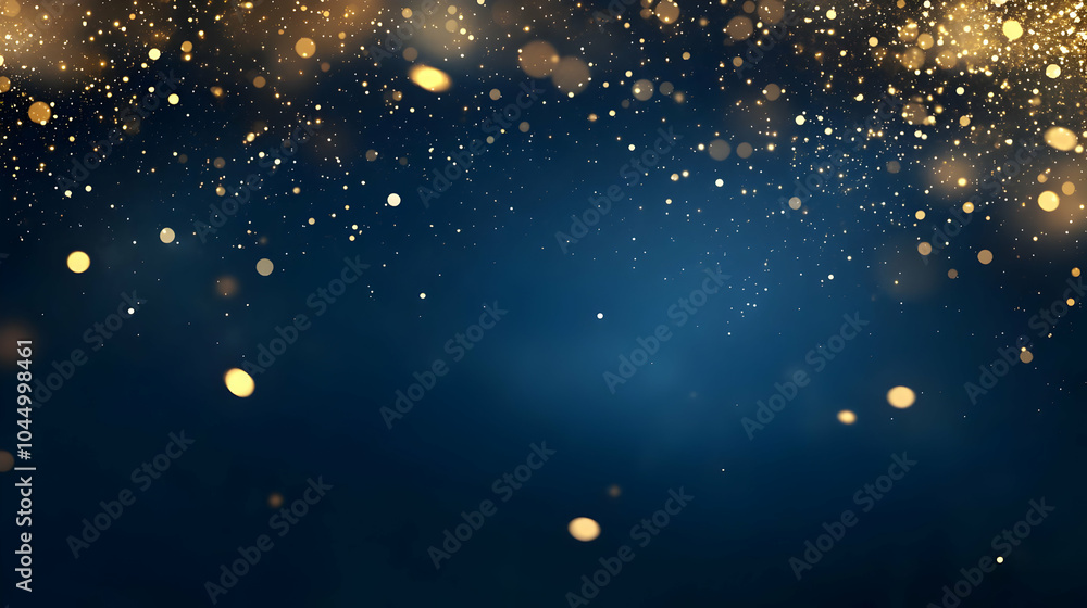 Fototapeta premium Abstract Background - Blue Sky with Golden Glitter