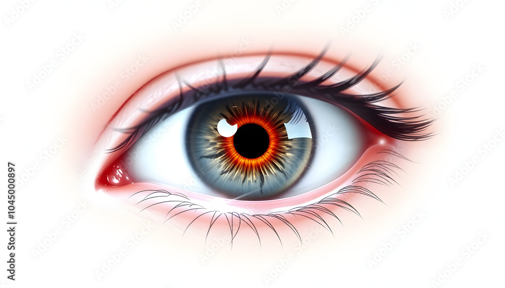 Digital eye isolated with white highlights, png Digital eye isolated with white highlights, png