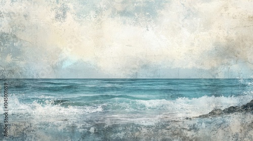 Abstract beach scene with turquoise waters blending into a grunge background wallpaper