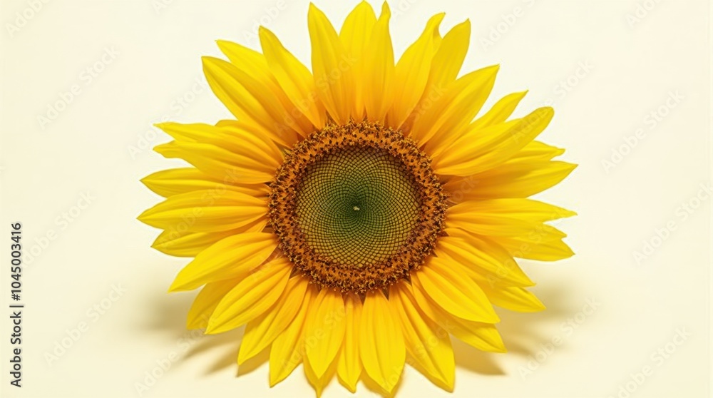 A vibrant sunflower featuring golden yellow petals and tightly packed seeds forming a natural spiral A vibrant sunflower featuring golden yellow petals and tightly packed seeds forming a natural spiral