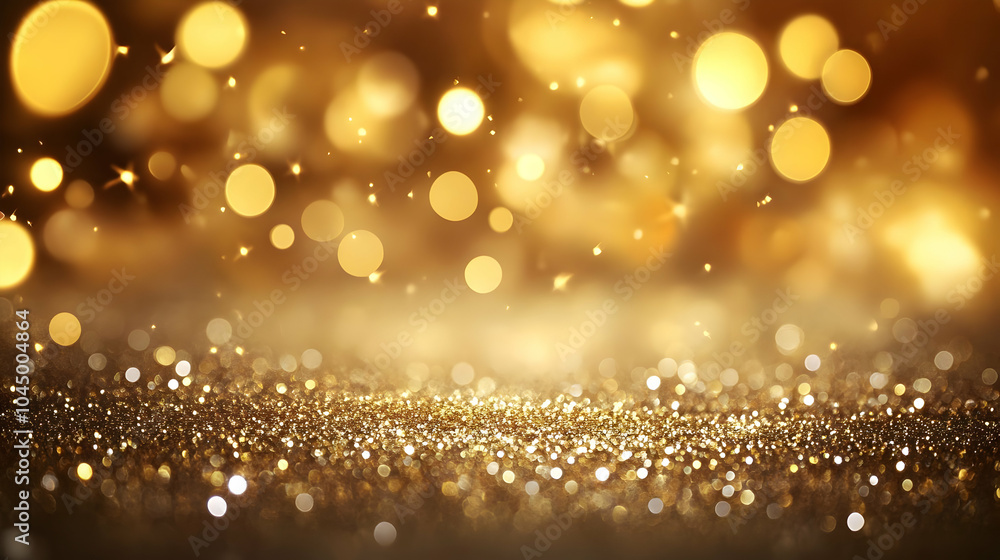 Golden Glitter and Bokeh Background Golden Glitter and Bokeh Background