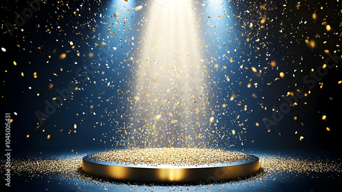 Golden Confetti 3D Render