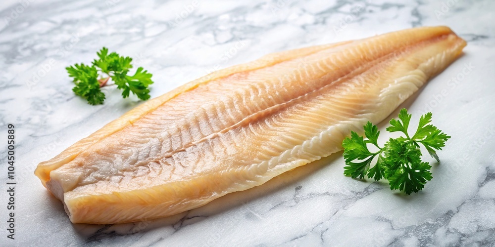 Close-Up Smoked Haddock Fillet on Marble Background Close-Up Smoked Haddock Fillet on Marble Background