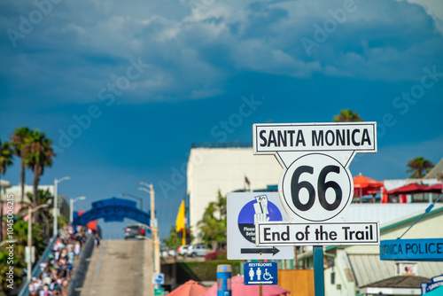 Santa Monica, CA - August 1, 2017: The beautiful Santa Monica Beach on a sunny day