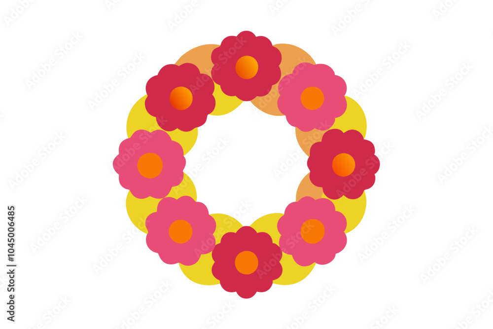 Remembrance Day wreath of poppies vector on a white background Remembrance Day wreath of poppies vector on a white background