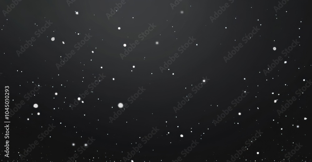 Obraz premium Delicate snowflakes gently falling against a dark background in the tranquil atmosphere of a winter evening