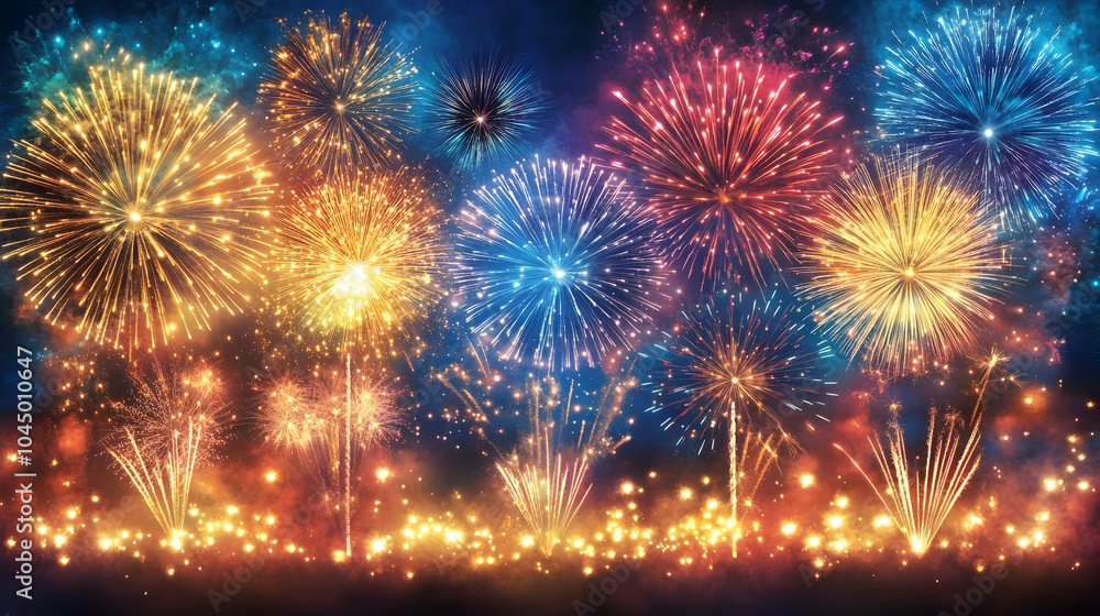 Fototapeta premium Fireworks Celebration Background