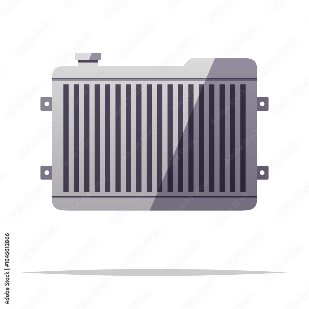 Fototapeta premium Car radiator vector isolated illustration