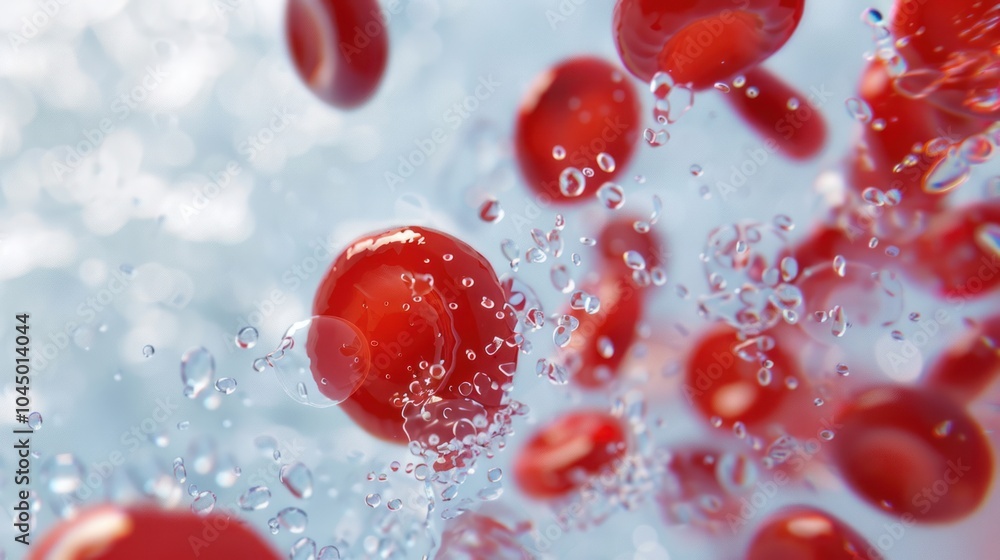 Fototapeta premium Red Blood Cells Suspended in Liquid