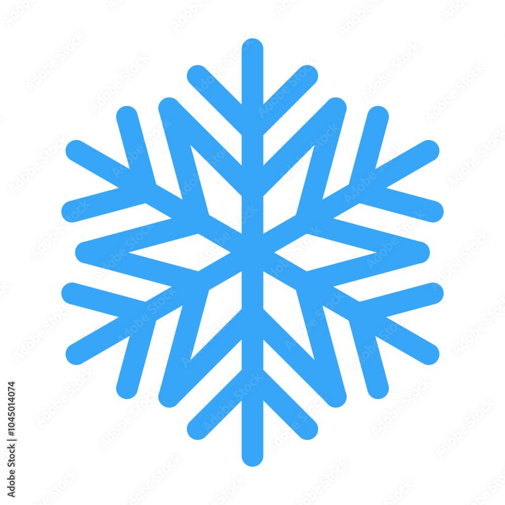 Blue snowflake icon. Winter time. Happy Christmas holiday. Vector Cartoon style. Simple flat design illustration Blue snowflake icon. Winter time. Happy Christmas holiday. Vector Cartoon style. Simple flat design illustration