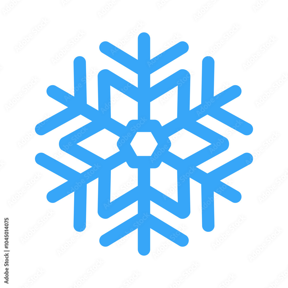 Blue snowflake icon. Winter time. Happy Christmas holiday. Vector Cartoon style. Simple flat design illustration Blue snowflake icon. Winter time. Happy Christmas holiday. Vector Cartoon style. Simple flat design illustration