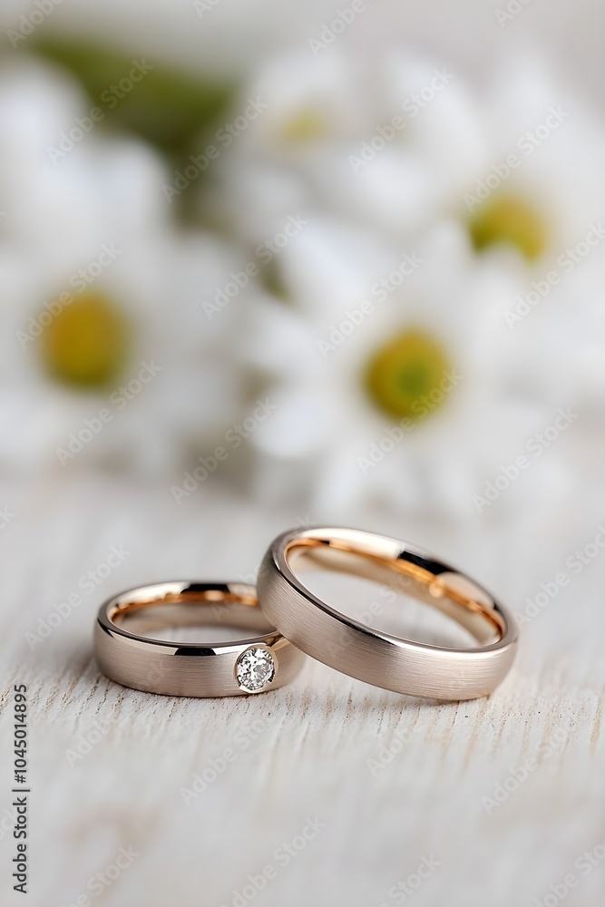 Elegant Wedding Rings on a Soft Background Elegant Wedding Rings on a Soft Background