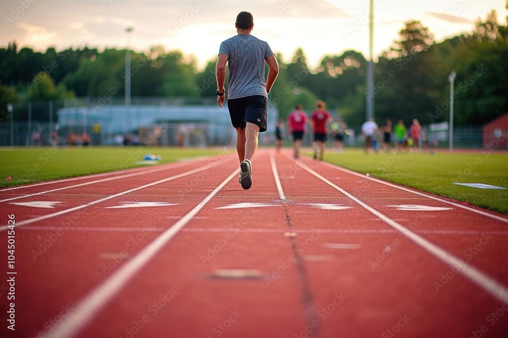 Fototapeta premium Running sports adult man.